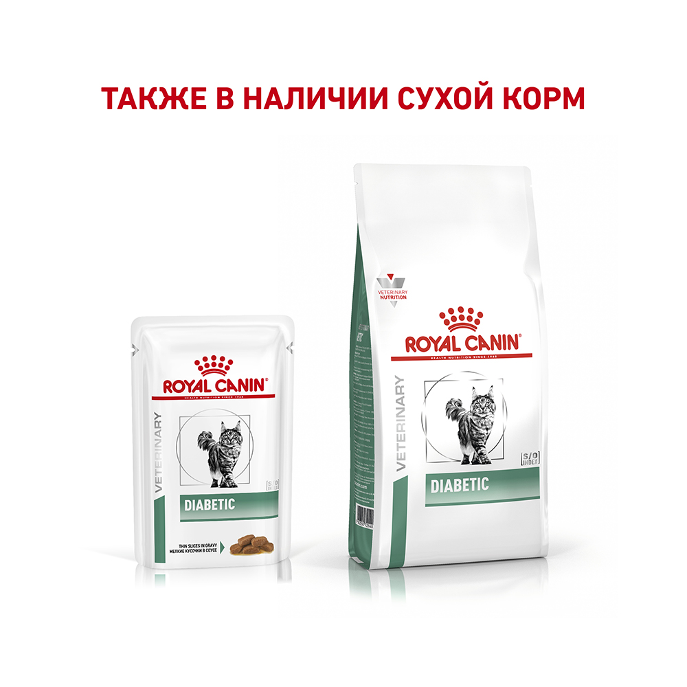 ПР0053544 Корм для кошек Vet Diet Diabetic DS46 при сахарном диабете пауч 85г ROYAL CANIN  - Вид №4