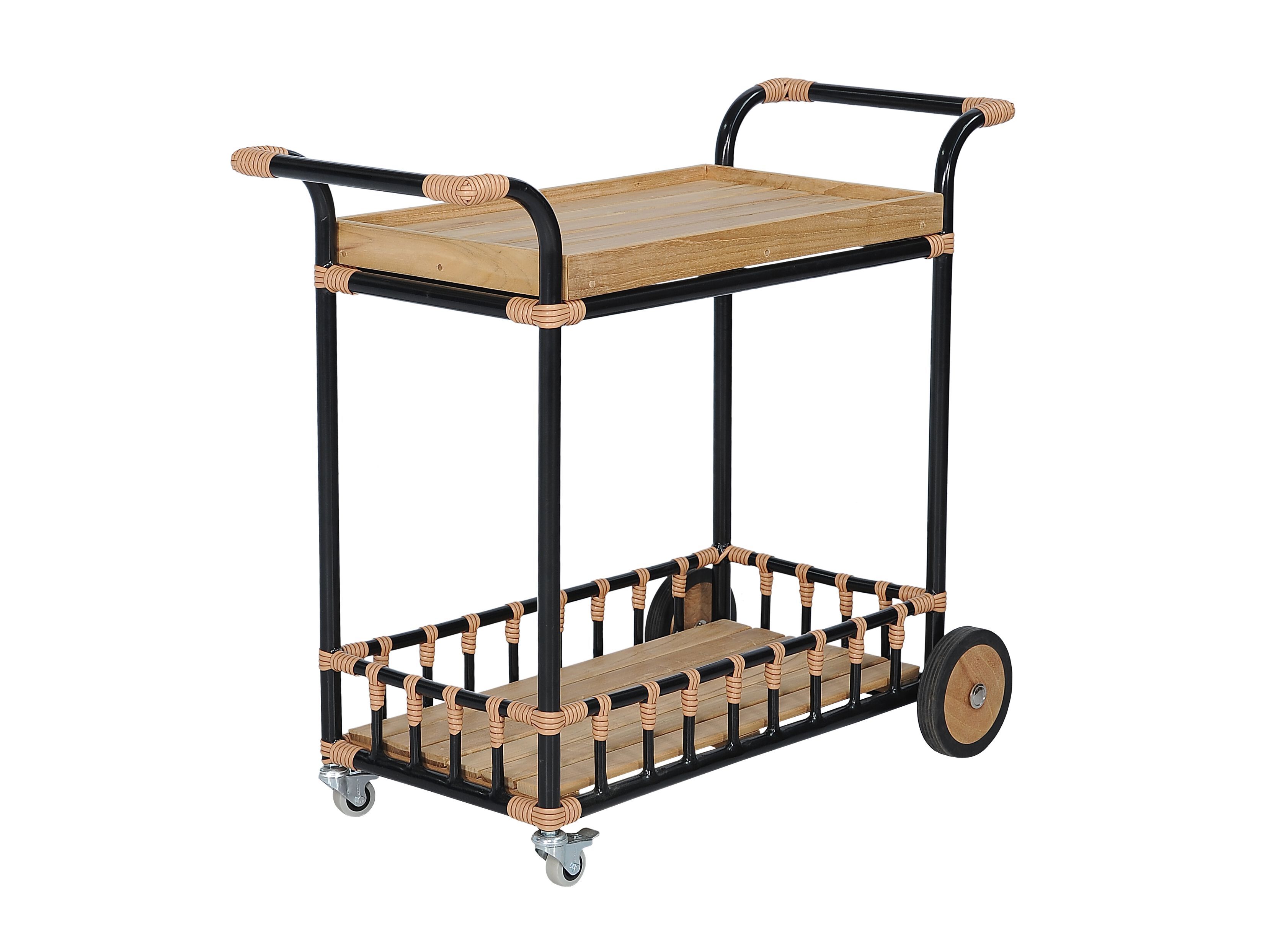 Алюминиевая и тиковая садовая тележка для еды cbdesign ARCH-00139983