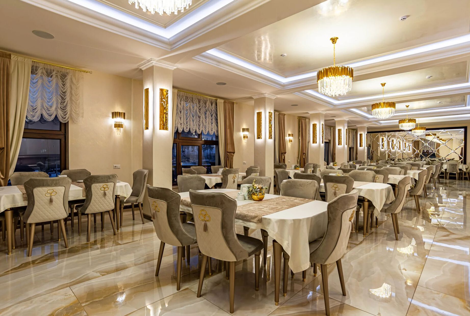 Декоративная стеклянная панель PlusObject AQUA GOLD ARCH-00121676 - Вид №2