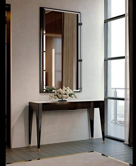 Bellotti Ezio Прямоугольная лакированная консоль со столешницей из каррарского мрамора Park avenue 2017-44 - Вид №1