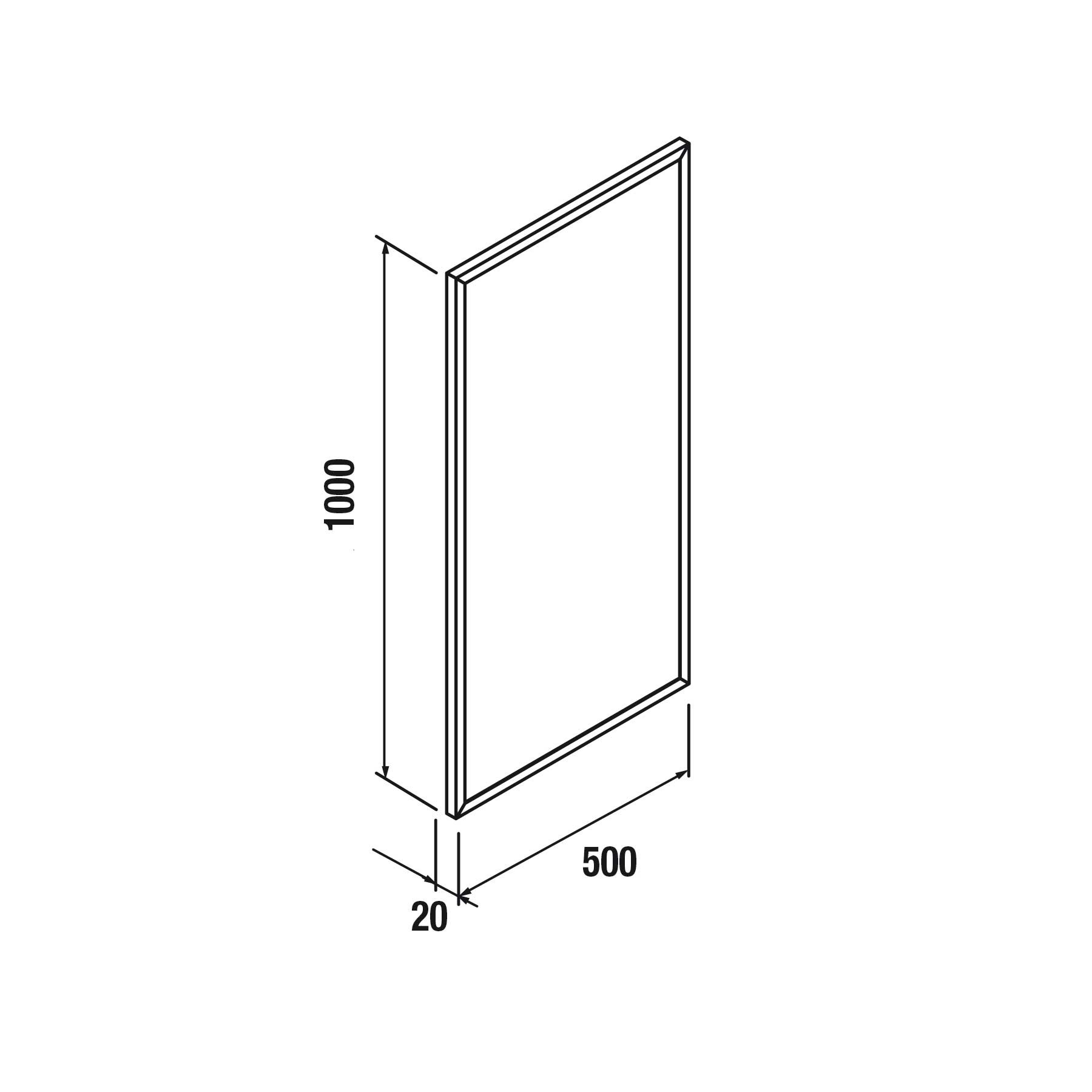 25641 SALGAR Зеркало VINCI 500 MATT BLACK 500 x 1000 мм - Вид №2