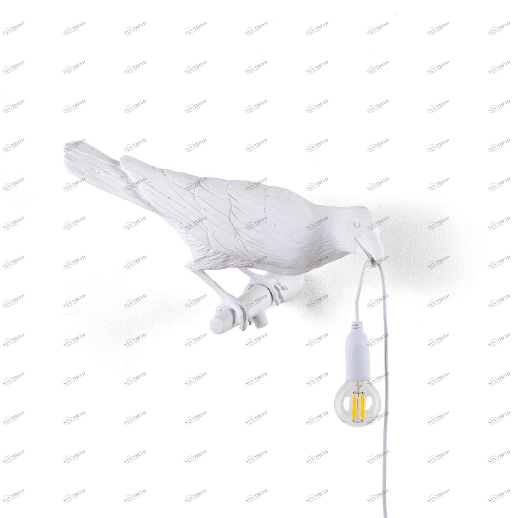Светильник настенный белый Bird Lamp White Looking Right 14731 SELETTI С ПТИЧКОЙ 00-3882935 Белый 
