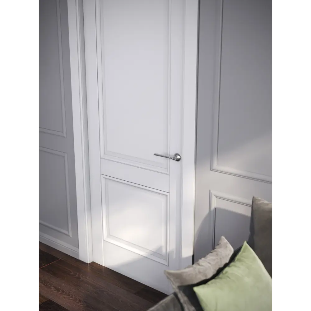 Комплект двери Палермо глухая 90x200 см полипропилен цвет аляска с добором 200 мм PORTIKA STLM-2017659 - Вид №2