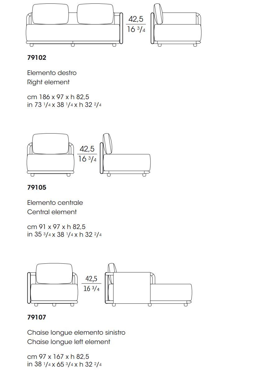 Тканевый модульный садовый диван Giorgetti Moorea ARCH-00036468 - Вид №7