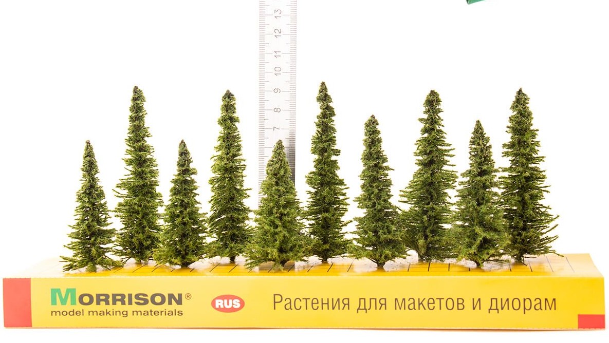 011-ee-024 Модель деревьев для макета "Мохнатые ели" 7-10 см Morrison 