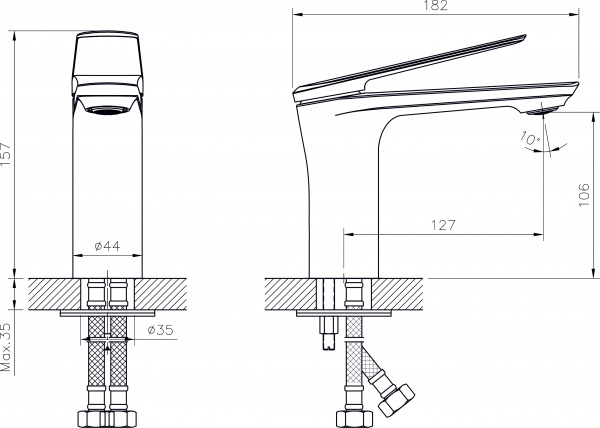 Смеситель для раковины Rush Bering BE5535-11 хром 1152214 - Вид №1