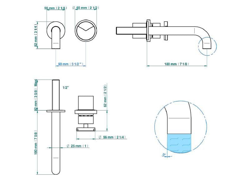 Настенный смеситель для раковины THG Paris Yoko Delta ARCH-00004878