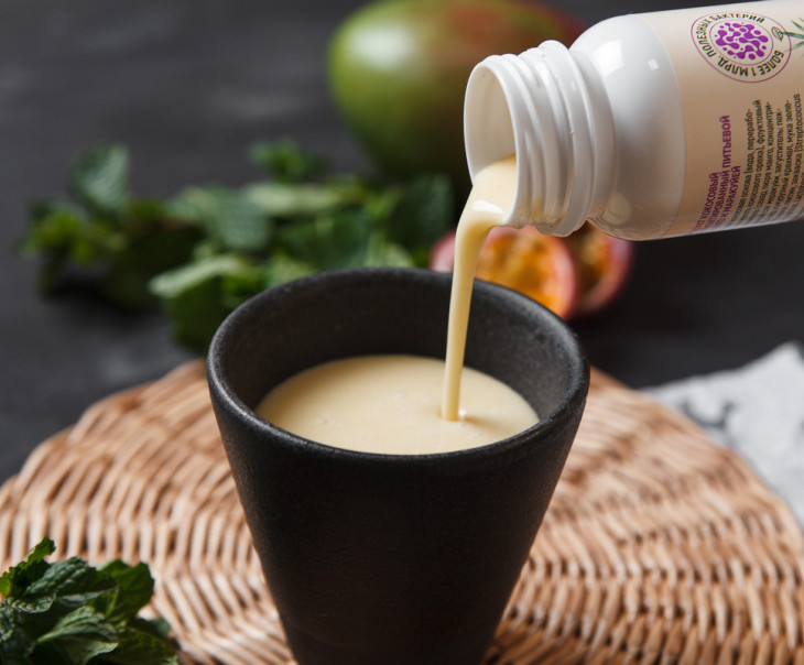 9637 Йогурт питьевой растительный "Манго-маракуйя" Вкусляндия  - Вид №1