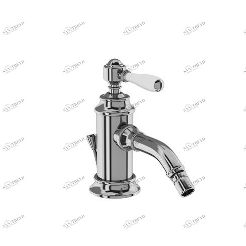 Смеситель однорычажный для биде, 1 отв, ручка - левер белая, хром [ARC13 CHR + ARC65 CHR] Arcade Burlington ARC13 CHR, ARC65 CHR