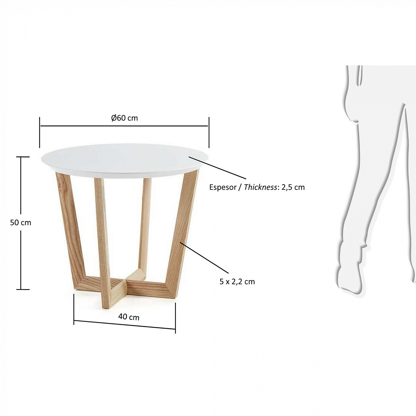 051802 Круглый стол белый La Forma Rondo - Вид №1