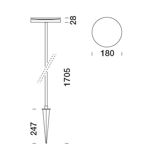 Алюминиевый светодиодный напольный торшер Platek гвоздь ARCH-00105115 - Вид №16