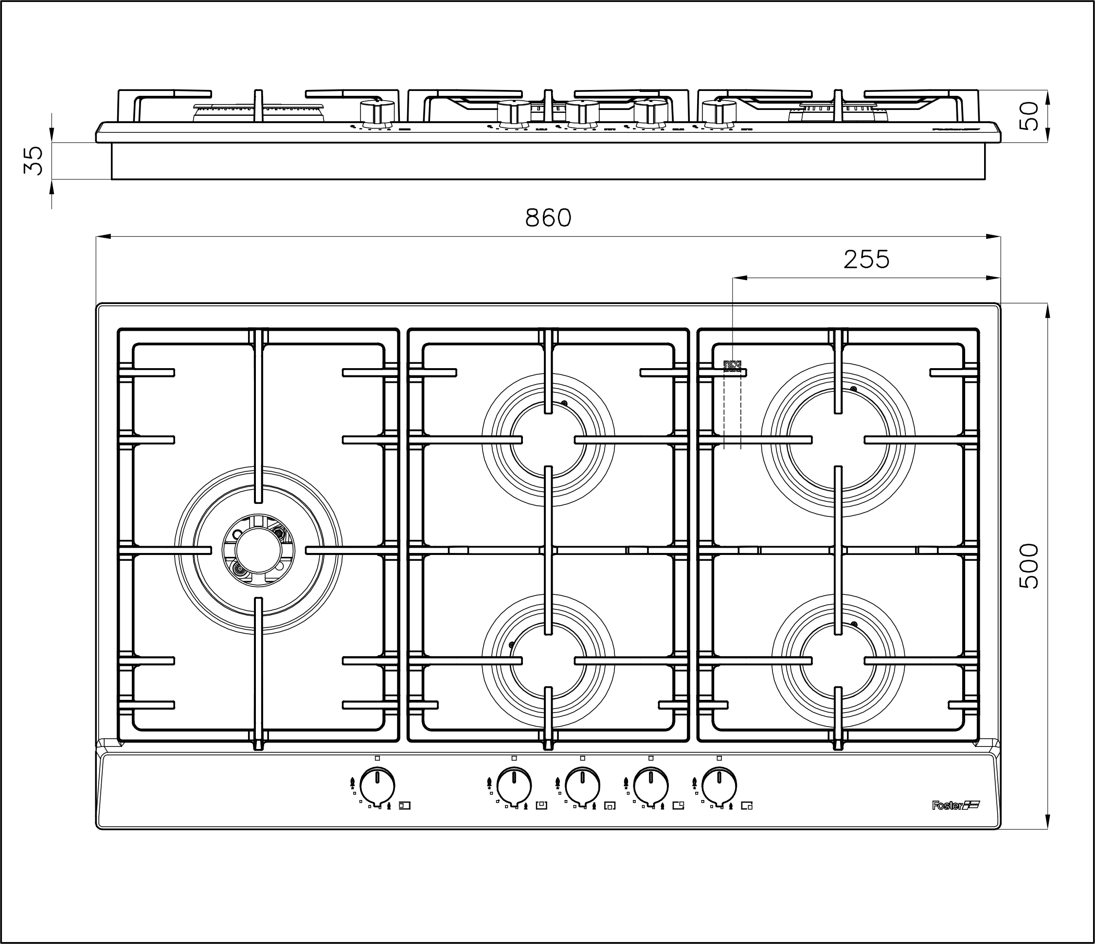 7016032 Варочная панель Power 7016032 Fosterspa  - Вид №1