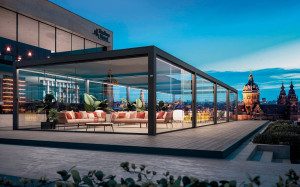 Самонесущая беседка с раздвижной крышкой