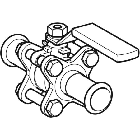 92101 Шаровой кран Geberit Mapress из нержавеющей стали с рукояткой, с двумя пресс-соединениями Geberit  - Вид №1