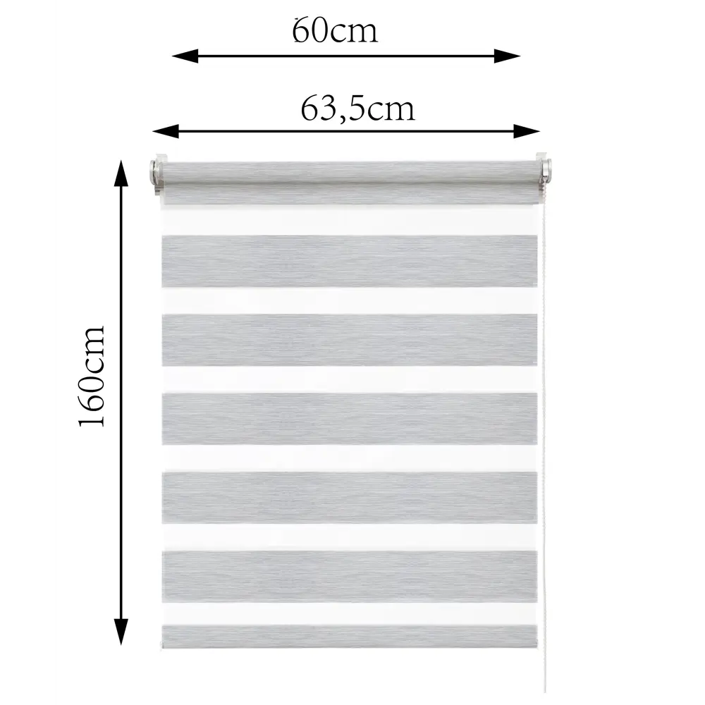 Штора рулонная день-ночь Inspire Moscou 60x160 см серая Granit 3 82688373 STLM-2076166 - Вид №2