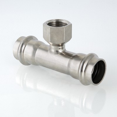 VTi.932.I.350435 Фитинг из нержавеющей стали – пресс-тройник с внутренней резьбой Valtec 35 мм х 1/2"  - Вид №5