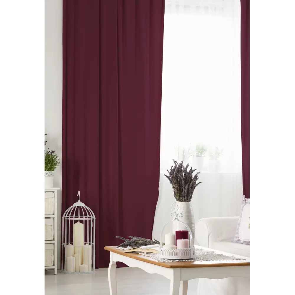 Комплект штор на ленте 145x280 см цвет бордо 2 шт 89404970 STLM-2113582 Santreyd 