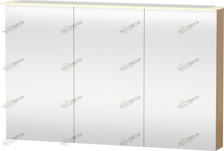 XL759601212 Зеркальный шкафчик X-Large #XL7596 1200 x 138/208 мм Дуб брашированный, натуральный шпон Duravit