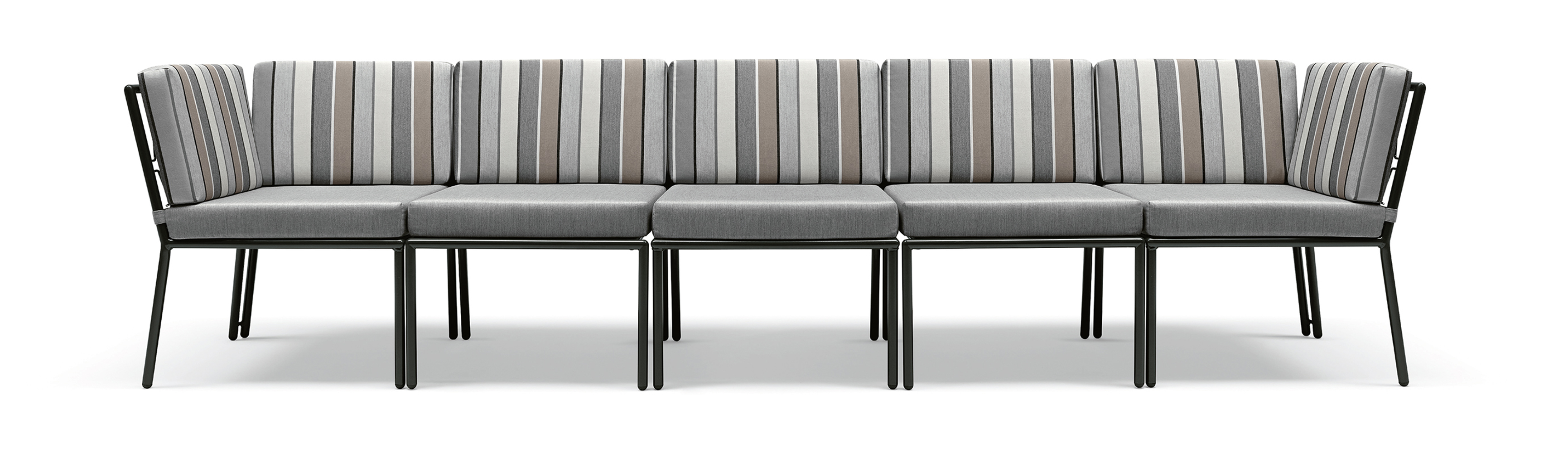 Zero 208 Модульная система диванов с крашеным стальным каркасом и катафорезом. Ткань для улицы. Линейный модуль. Et al. Zero - Вид №2