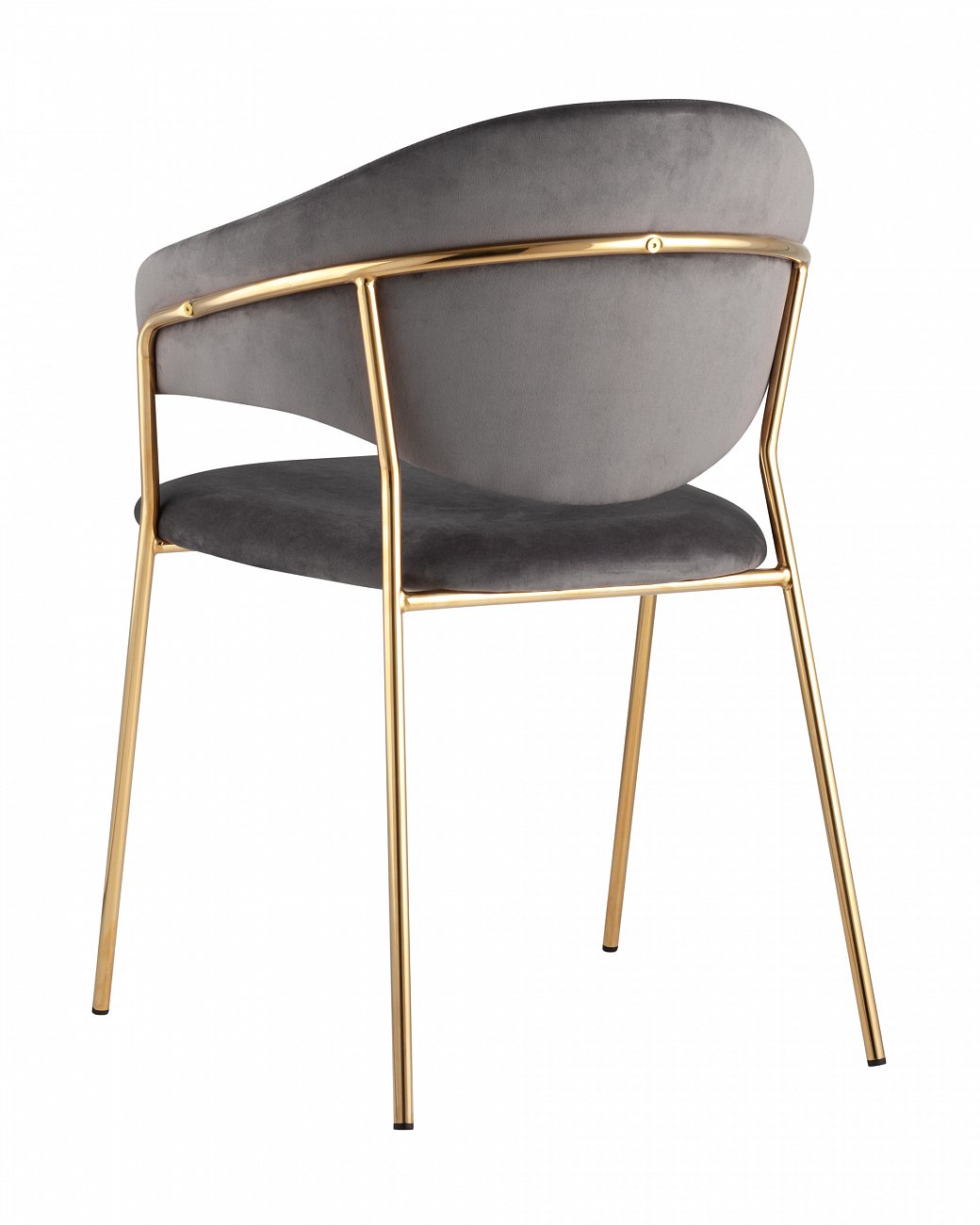 Стул с подлокотниками темно-серый вельветовый "Эвита" STOOL GROUP ДИЗАЙНЕРСКИЕ, ИНТЕРЬЕРНЫЕ 00-3881848 Серый  - Вид №4