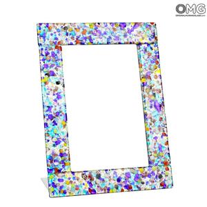 1802 ORIGINALMURANOGLASS Фоторамка Серебряная Фантазия миллефиори - муранское стекло  см