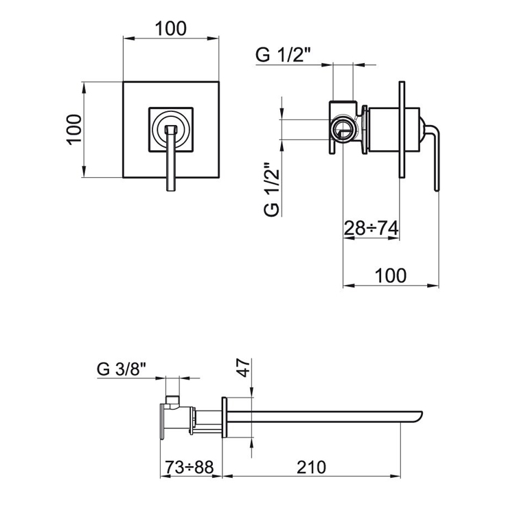 WO830607015 Смеситель для раковины Webert Wolo  - Вид №1