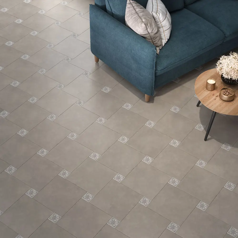 Вставка напольная Kerama Marazzi Престон AD/A696/SG1506N 7.7x7.7 см матовая цвет светло-серый 89377896 STLM-2208824 - Вид №1