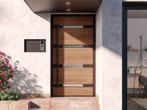 Алюминиевая входная дверь со стеклянными панелями