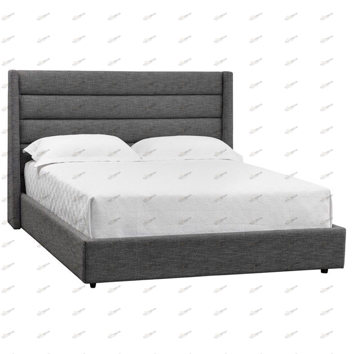 Кровать двуспальная 160х200 серая Clement ICON DESIGNE ДИЗАЙНЕРСКИЕ 177962 Черный 