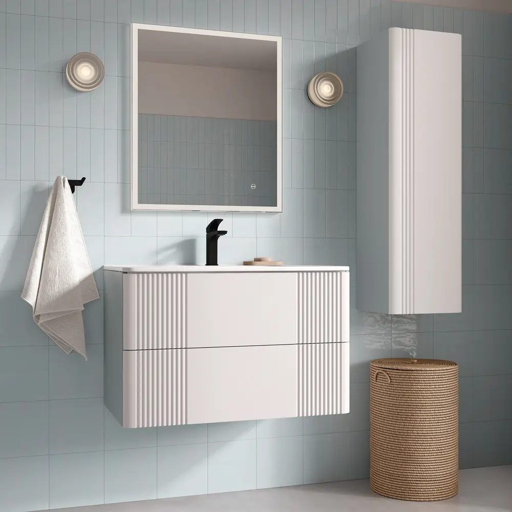 Комплект фасадов для тумбы Iddis Lahta 80 см LAH80W1i89 МДФ цвет белый STLM-2012433 - Вид №9