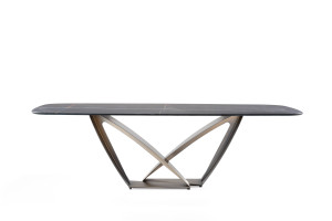 Стол с металлическим основанием и мраморным верхом