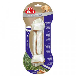 ПР0026078 Лакомство для собак DELIGHTS Beef L Косточка с гов. для крупных пород в блистере 21см 8 in 1