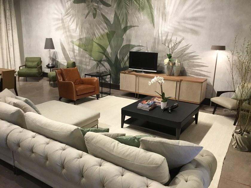 SELVA Комод с распашными дверцами из дерева и кожи  7175  - Вид №7