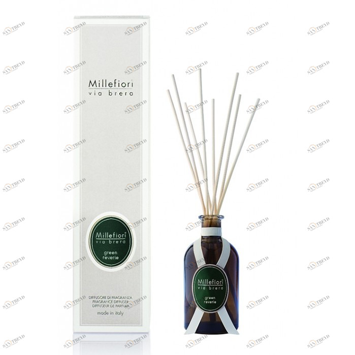 Диффузор с палочками 100мл "Свежесть зелени" Green reverie MILLEFIORI MILANO ЛЕС 267463 Белый 