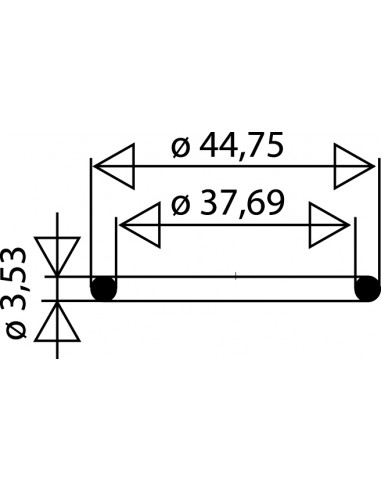 013500 005 01  Уплотнительное кольцо, тор 3,53 мм, Д. 37,69 x 44,57 мм, черная резина, 2 шт. Valentin Чернить  - Вид №2