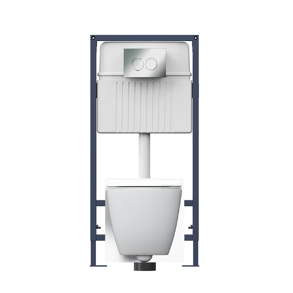 Комплект инсталляция с унитазом AM.PM Pulse Flashclean с кнопкой цвет хром 85343252 STLM-2202527 - Вид №2