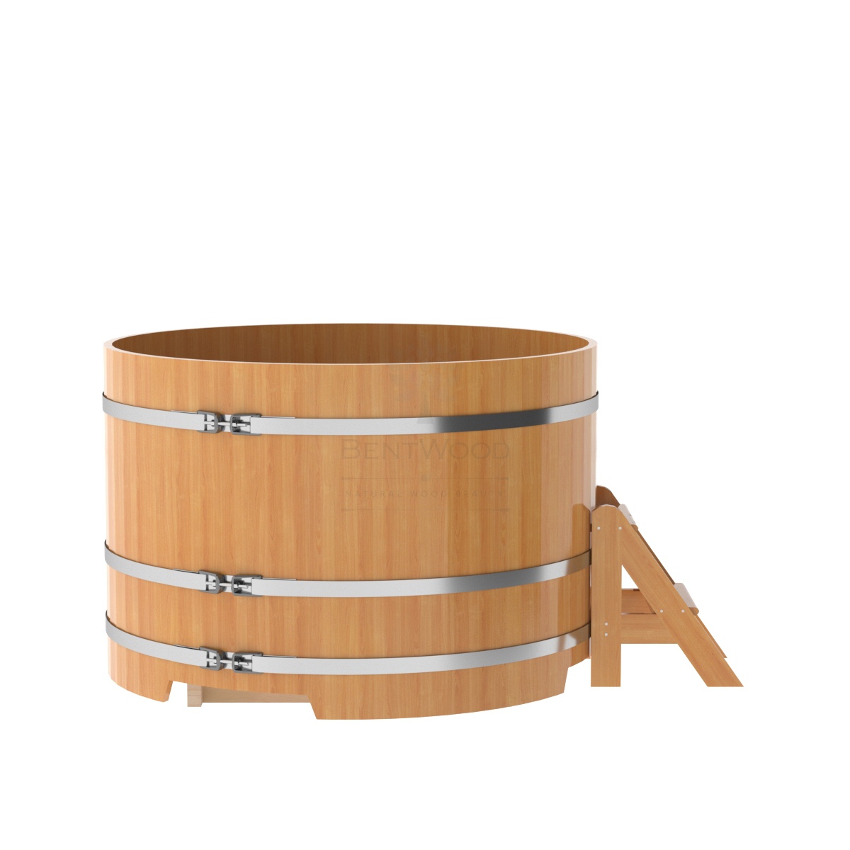 1203 Купель круглая из лиственницы d=1,50х1,0 натуральная премиум Alyarus  - Вид №2