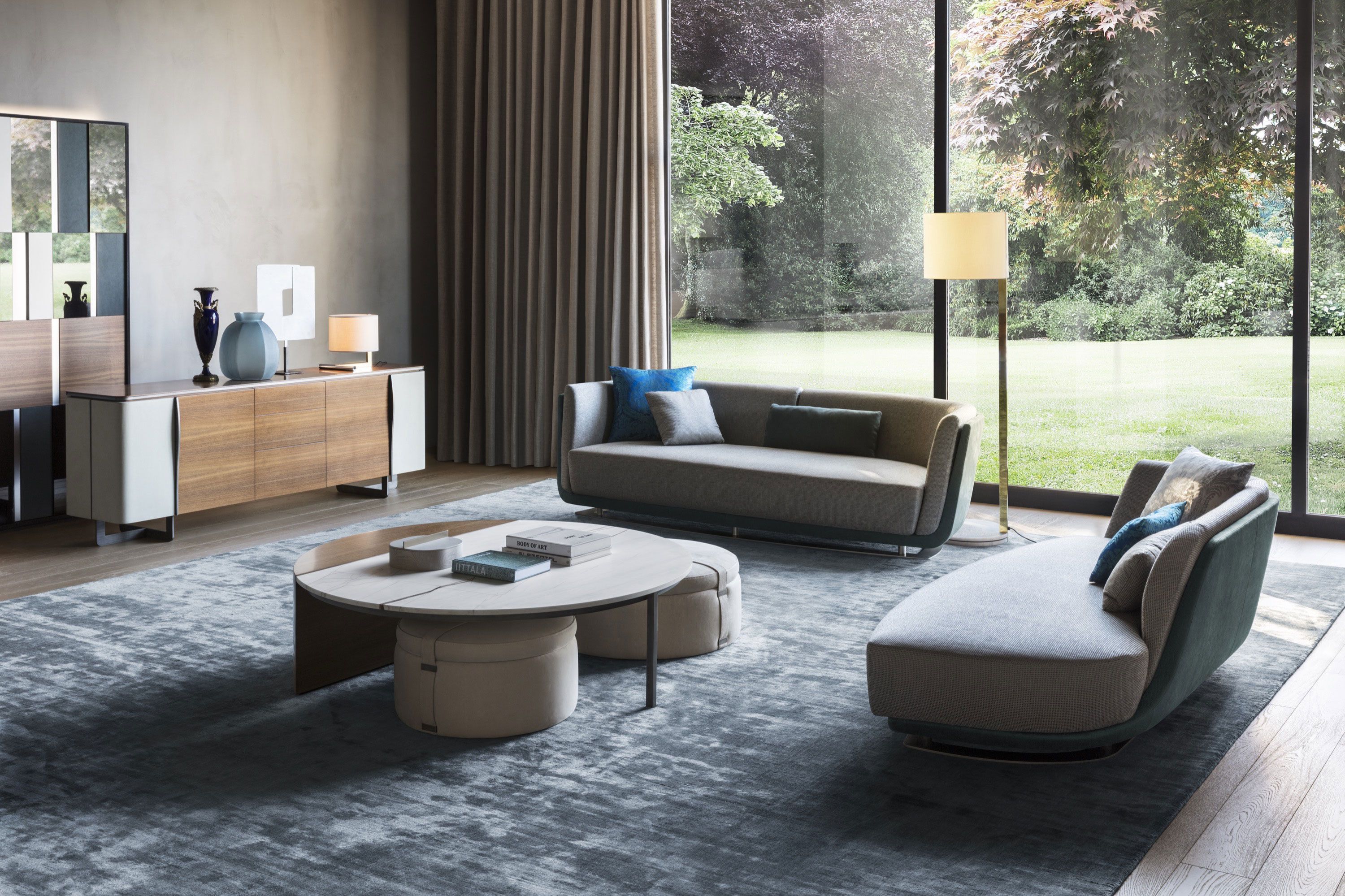 3-местный диван из ткани и кожи OAK New York Suite ARCH-00055388 - Вид №2