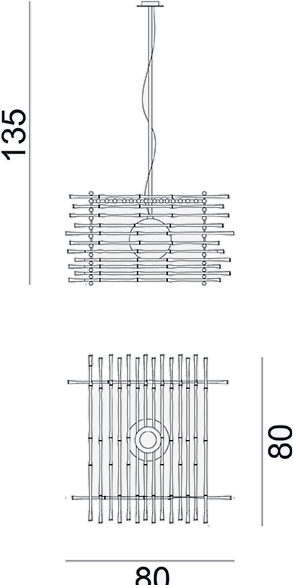 Gervasoni Подвесной светильник из бамбука Black sun-id-1454215 - Вид №3