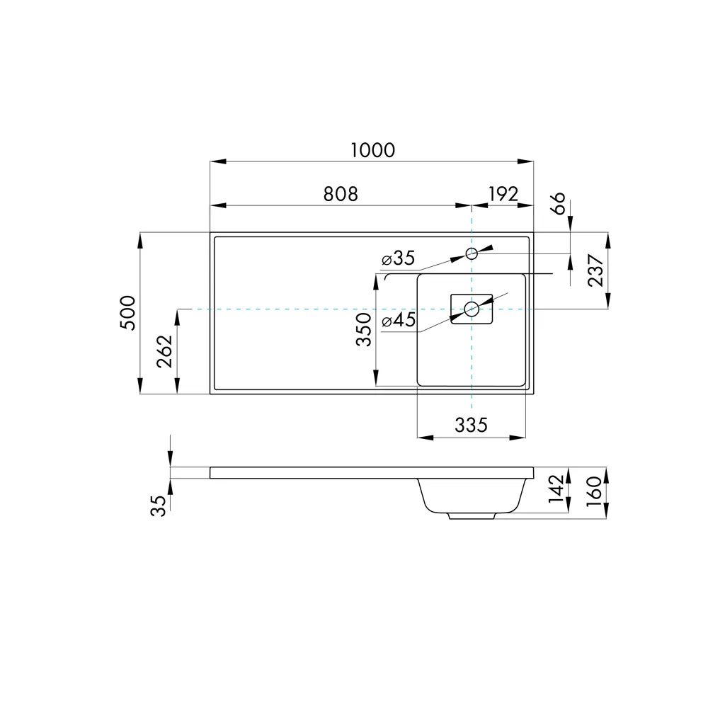Раковина на стиральную машину Aquaton Лайн 100 см правая графит 84757234 STLM-2029669 - Вид №5