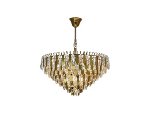 Подвесной светильник из нержавеющей стали и хрусталя