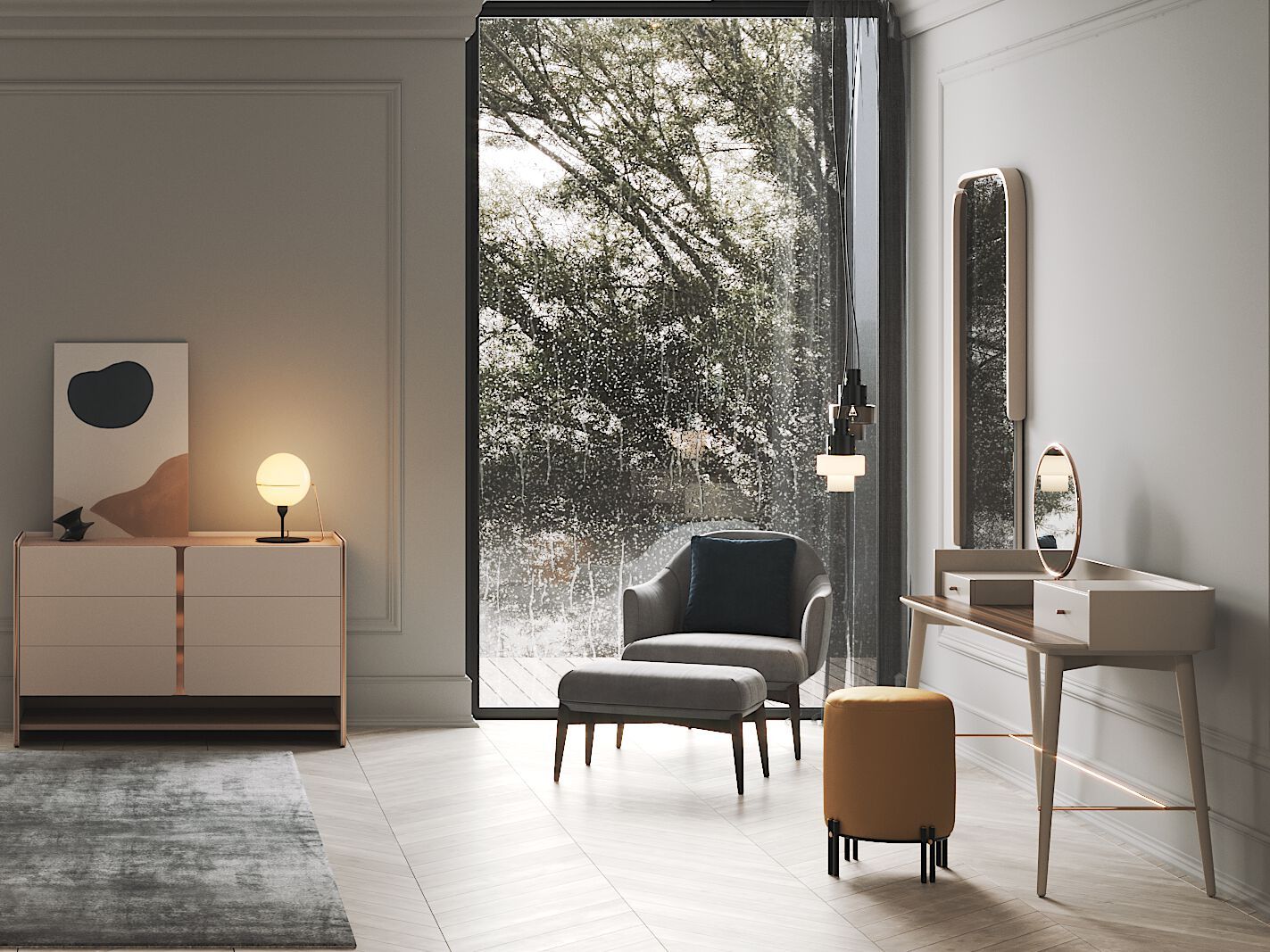 Мягкая скамейка из ткани PRADDY Natur ARCH-00072725 - Вид №3