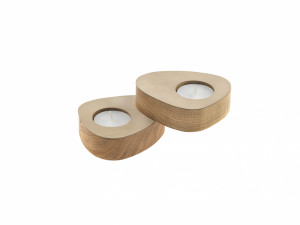 981766 NUPO sand подсвечник для чайных свечей, фигурный 8х10х2,5см, набор 2шт;LIND DNA