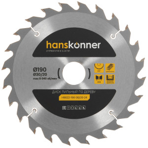 Диск пильный Hanskonner H9022-190-30/20-24 9112766