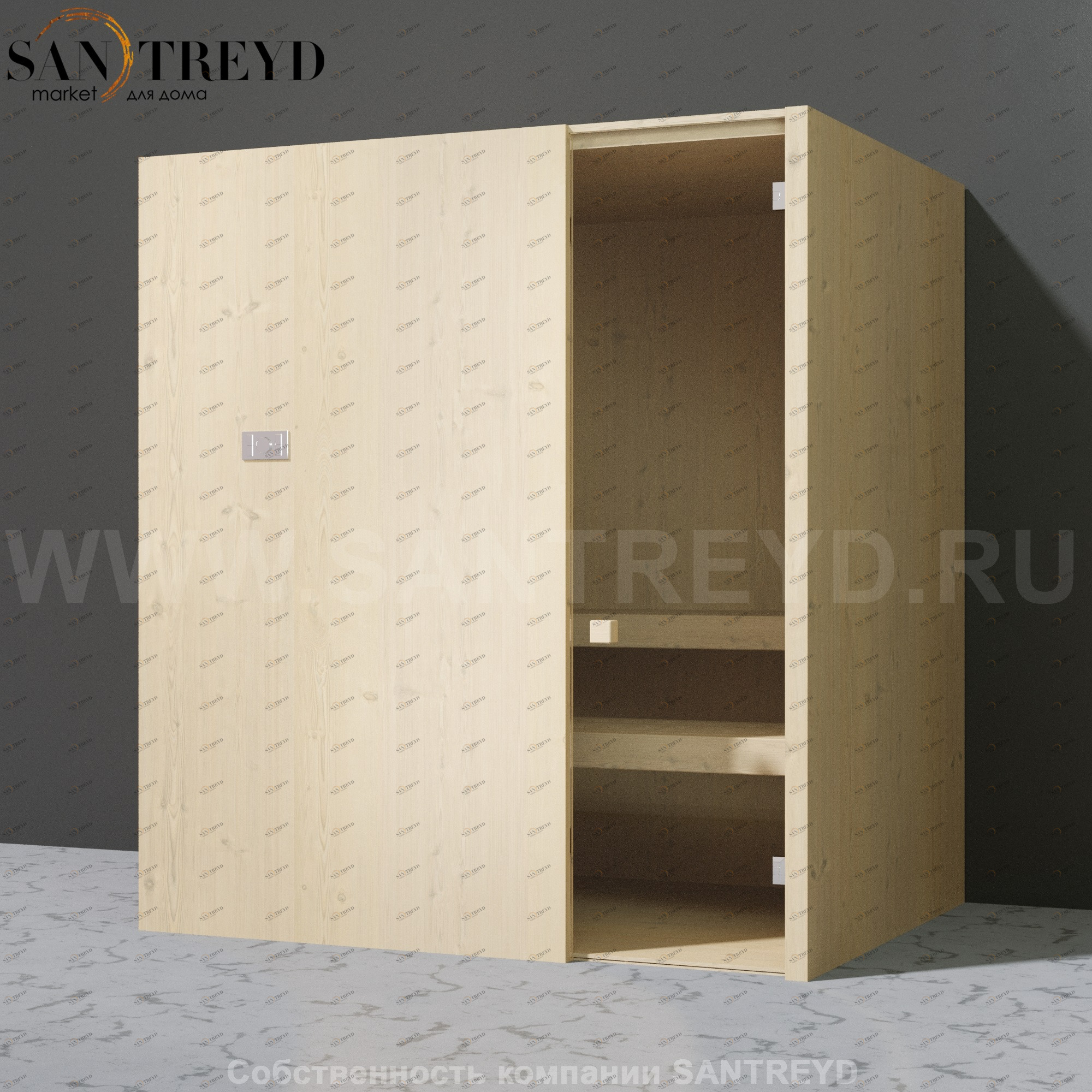 Effegibi EASY SA45600001 Сауна. Установка: к стене. Мощность: 4,5 кВт макс. Размеры: длина 200 см, ширина 150 см. Отделка: осина натуральная.