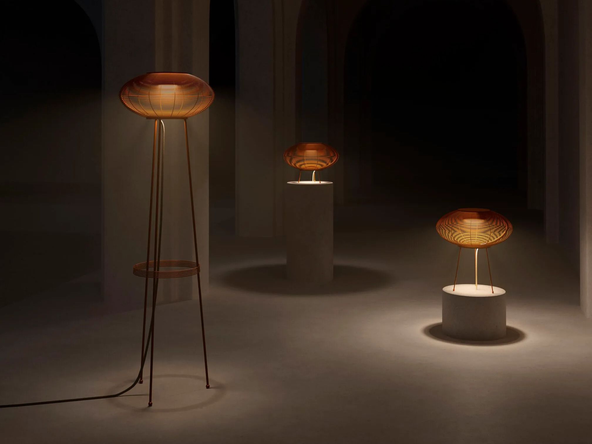 Напольная лампа из стали с порошковым покрытием GANDIABLASCO воздух ARCH-00060420 - Вид №3