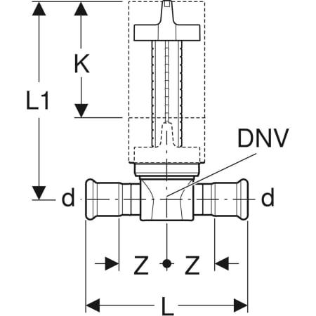 94914 Шаровой кран для скрытого монтажа Geberit Mapress Geberit  - Вид №2