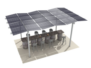 Алюминиевая фотоэлектрическая беседка с бескаркасными фотоэлектрическими модулями