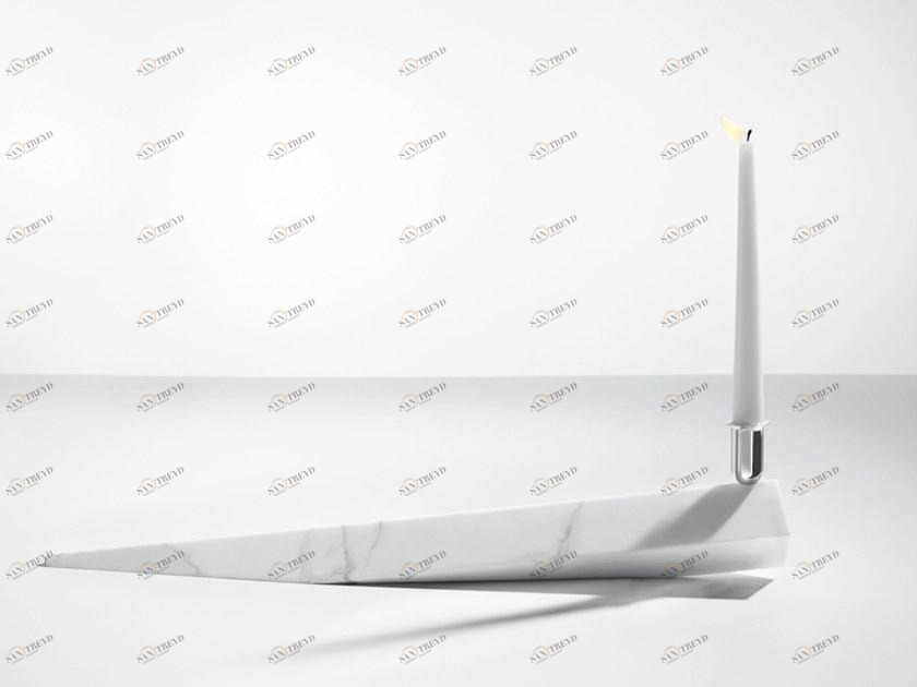 Danese Milano Подсвечник из золотого мрамора калакатта  Drg8410a10 