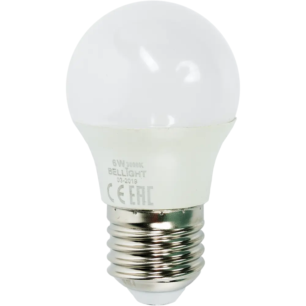 Лампа светодиодная Bellight E27 220-240 В 6 Вт шар 480 лм, тёплый белый свет 82168008 STLM-2075205 